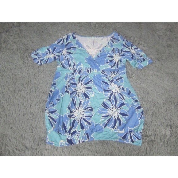 Liz Claiborne Tops - Liz Claiborne Womens Medium Maternity Medium Geometric Print Short Sleeve V-Neck